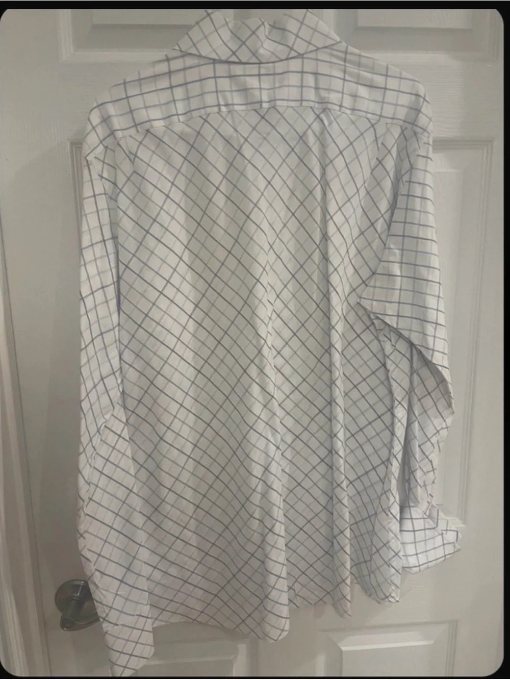 Banana Republic White Shirt with Blue Windowpane Check